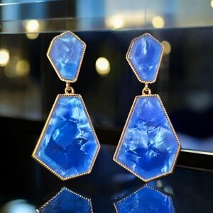 Blue geometric earrings